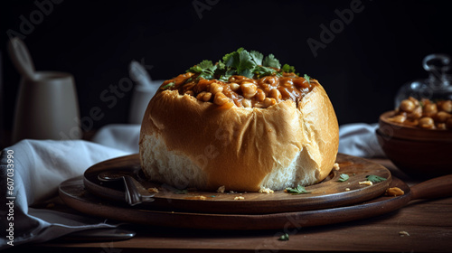 African bunny chow Generative AI photo