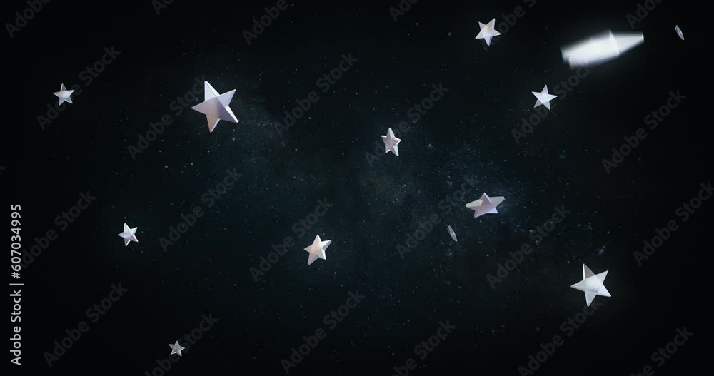 Animation of rotating stars in dark space