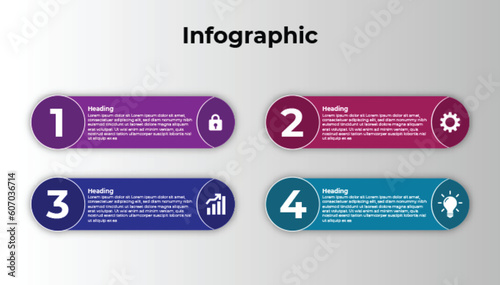 Presentation business infographic template with 4 options. Vector illustration.
modern infographic template with four steps design