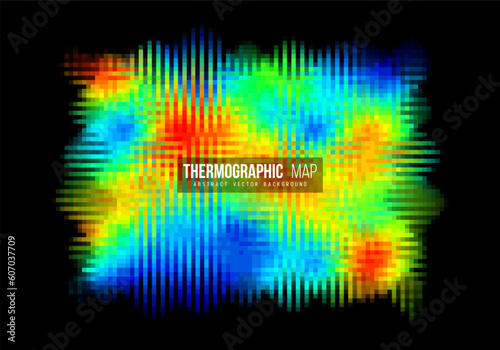 Heat map. Abstract infrared thermographic background. Vector illustration.