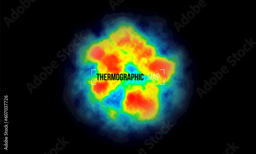 Heat map. Abstract infrared thermographic background. Vector illustration.
