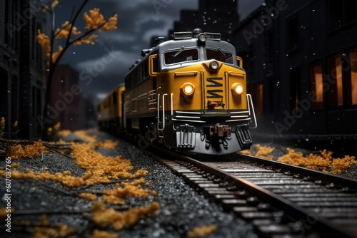 Model Train on a Miniature Railroad