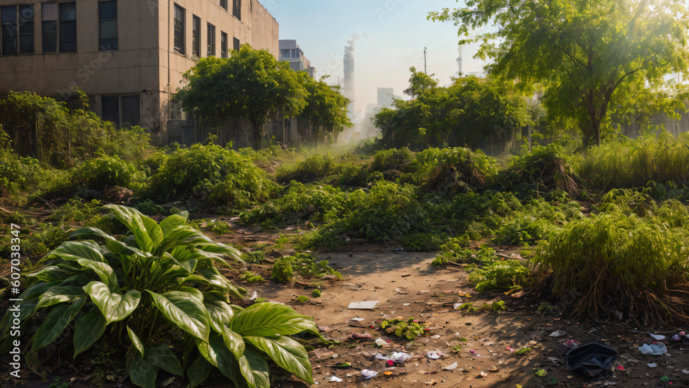 Obraz premium Trash in the enviroment, Generative Ai