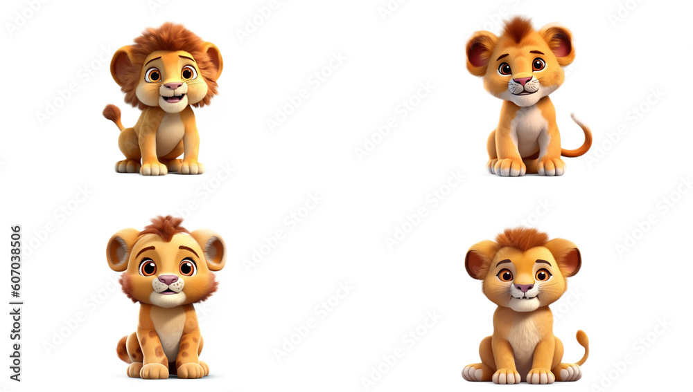 4 Baby Lions for Kids Generated AI 4 Baby Lions for Kids Generated AI