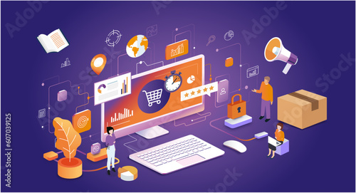 Online shopping concept illustration