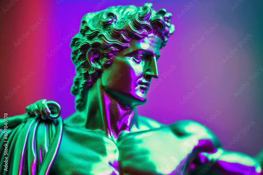 Ancient statue in night Generative AI Ancient statue in night Generative AI