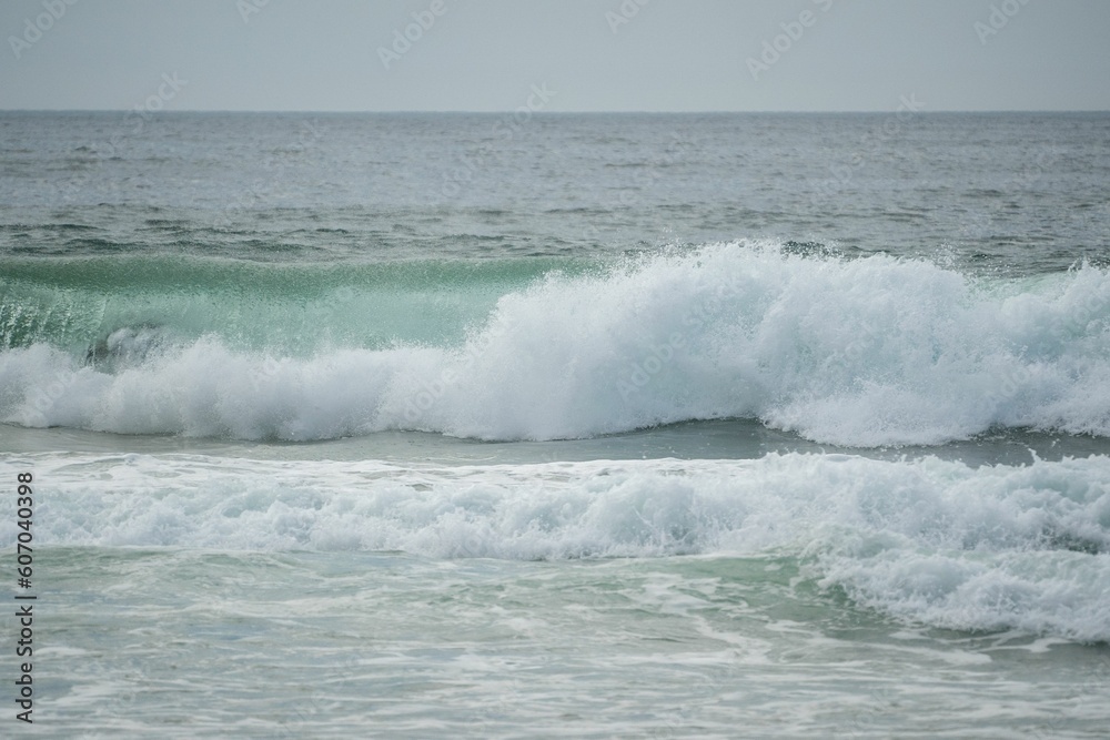 Sea waves on Manly Beach. Australia. Surfing concept.