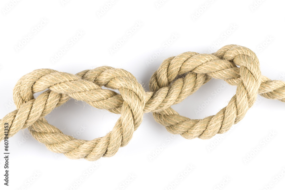 Two heart shape knot of rope Two heart shape knot of rope