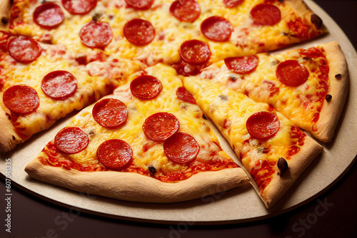 Delicious sliced pizza Generative AI