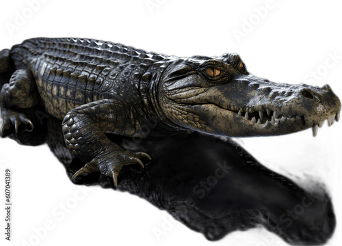 Close up of Alligator isolated on white background