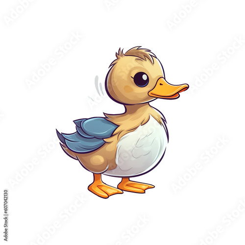 Playful Waddler: Adorable 2D Duck Illustration photo