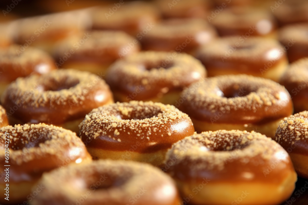 glazed donuts in a row. generative ai
