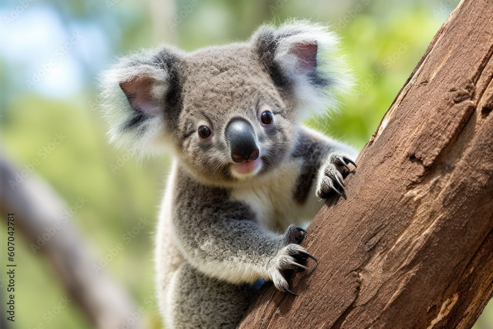 Naklejka premium koala on tree. generative ai