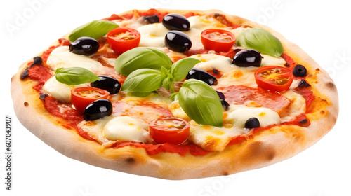 Delicious pizza with cheese and tasty combinations