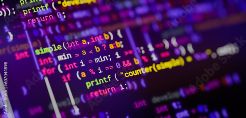 Coding programming developing typing script source languages symbols project data software engineering IT technology computer abstract screen background. 3d rendering.