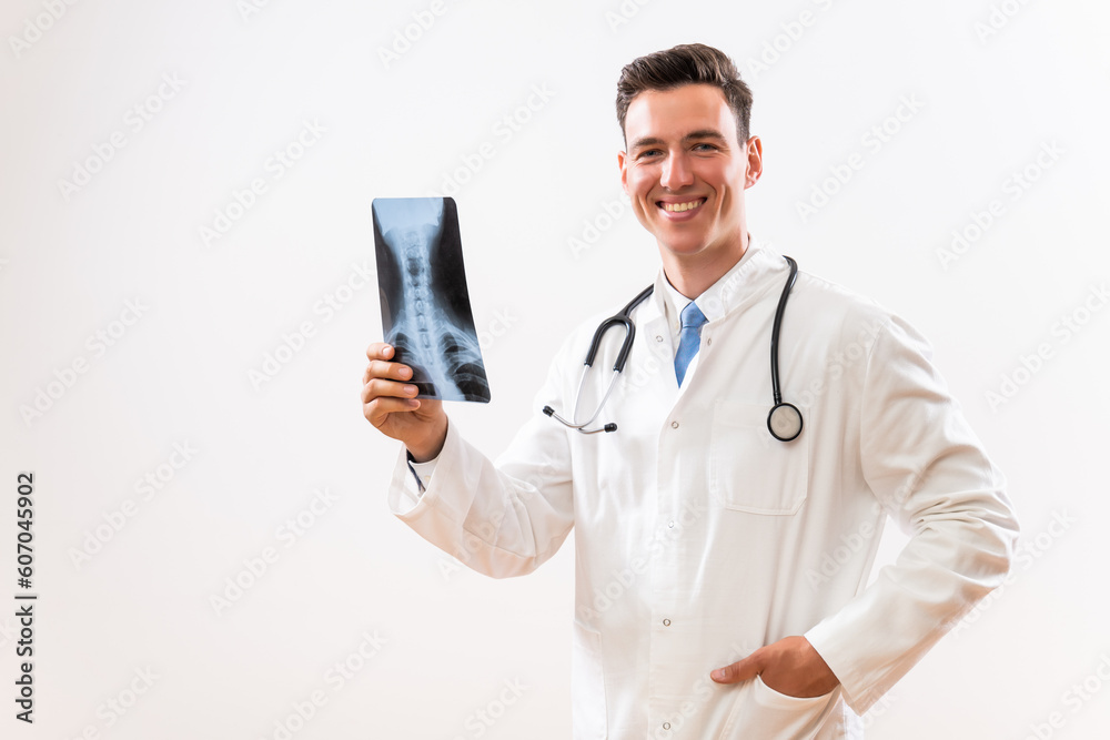 Portrait of doctor doctor holding x-ray image . Portrait of doctor doctor holding x-ray image .