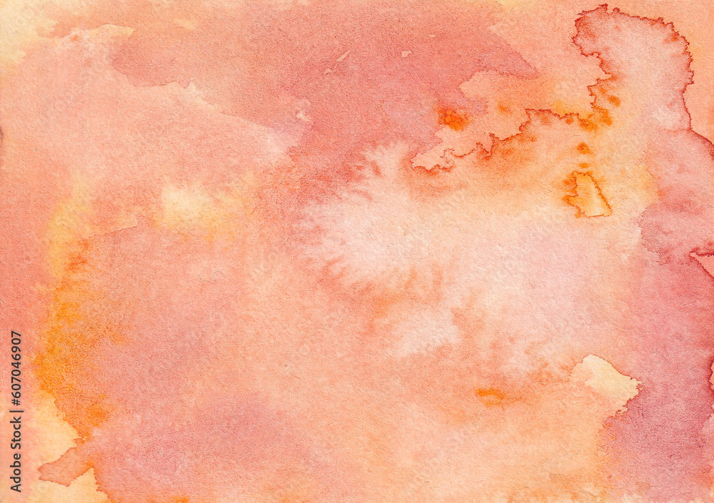 Fototapeta premium orange watercolor hand painted background