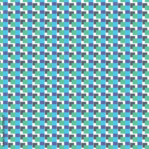 Geometric texture with colored rectangles resembling balconies in structure.
