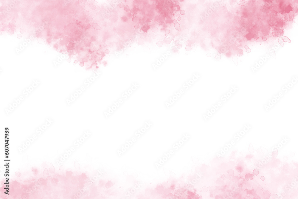 abstract watercolor background with pink flowers color and white space	