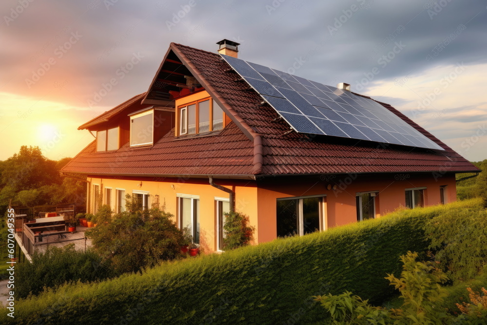 Solar cells on the roof, save the power
