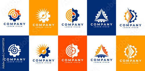 Technology gear work logo branding