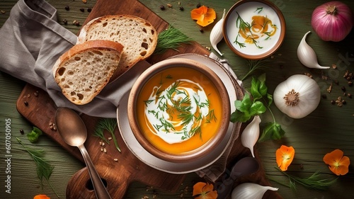 Hot vegetable soup Generative AI