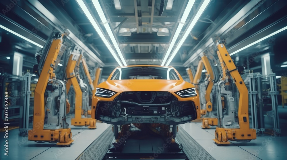 Car Manufacturing process Created With Generative AI Technology
