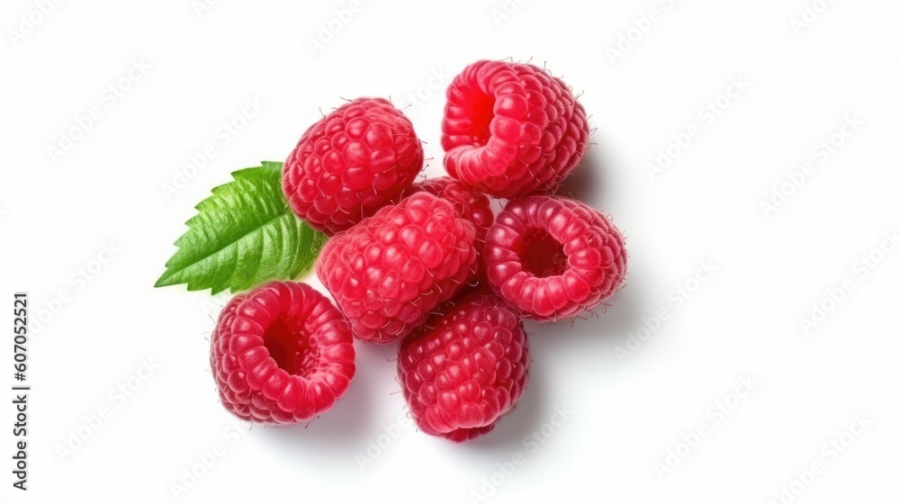 raspberry on white background Created With Generative AI Technology raspberry on white background Created With Generative AI Technology