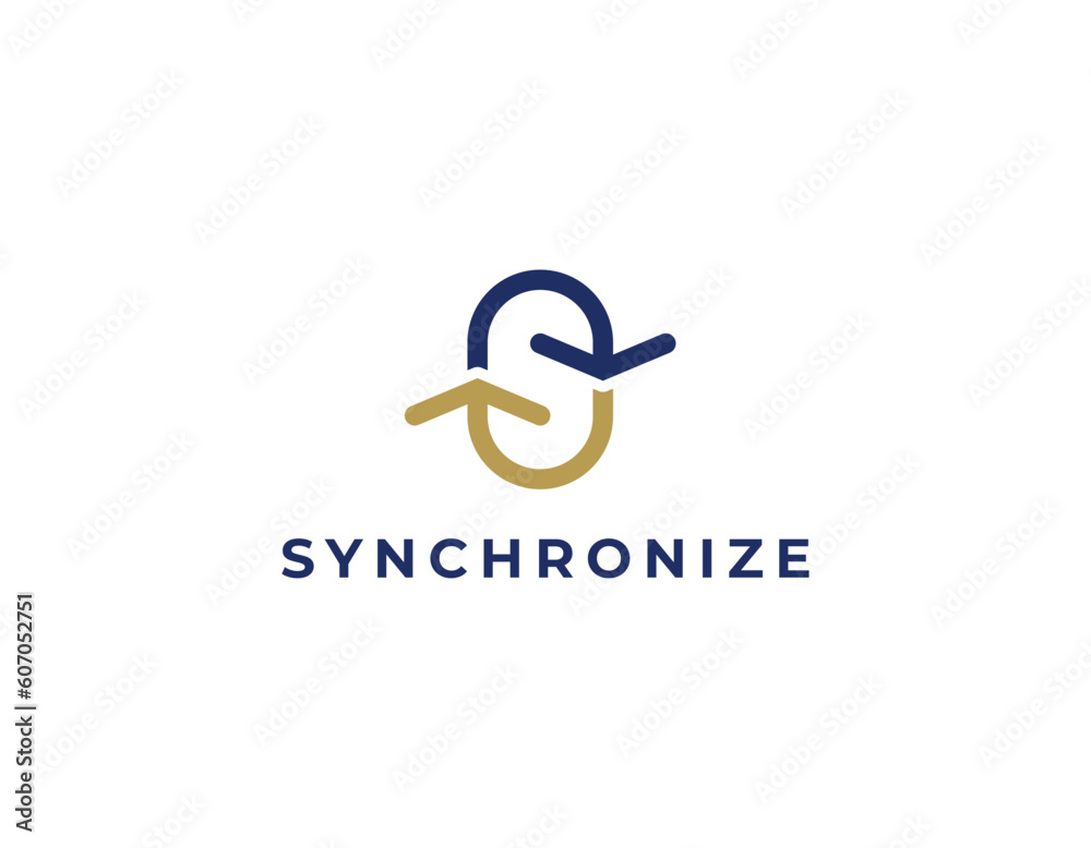 Simple Letter S Sync With Arrow Head Logo Design Template Simple Letter S Sync With Arrow Head Logo Design Template