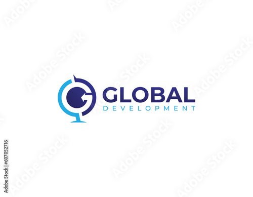 Simple Globe Logo With Initial Letter G Logo Design Template