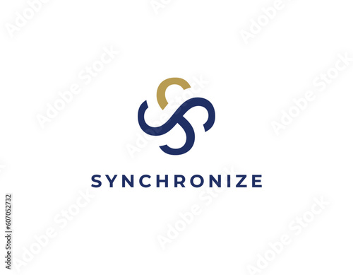 Simple Initial Letter SS Crossing Logo Design Template