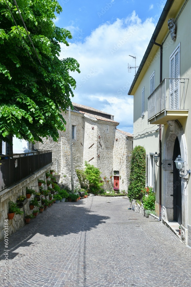 A narrow street in the small village of Cairano in Campania, Italy.