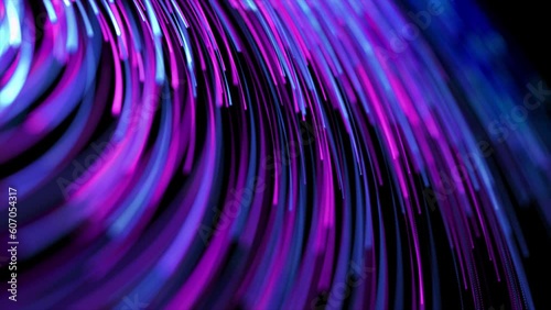 blue and purple line networking background, 3d animation line background, blue and purple technology background