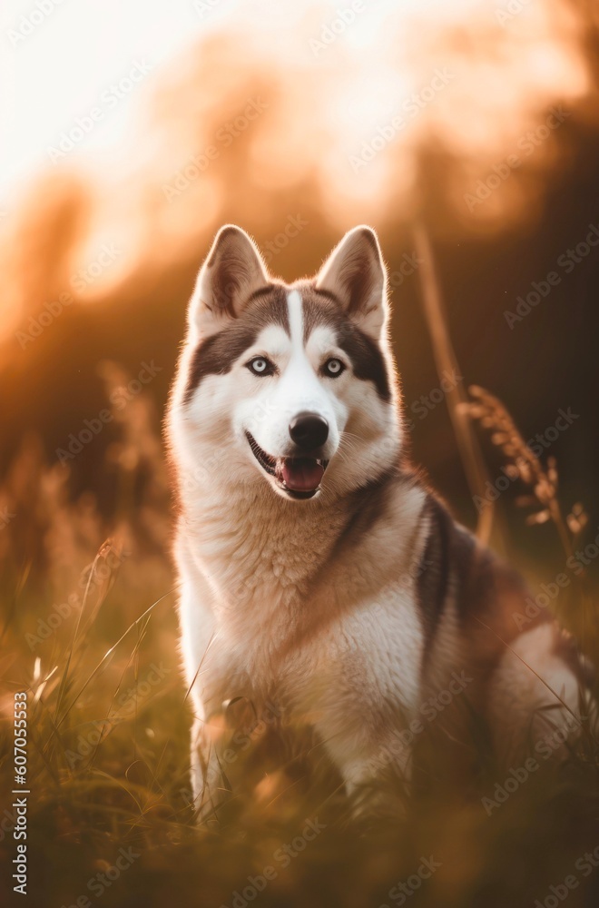 Siberian Husky dog. Generative AI.