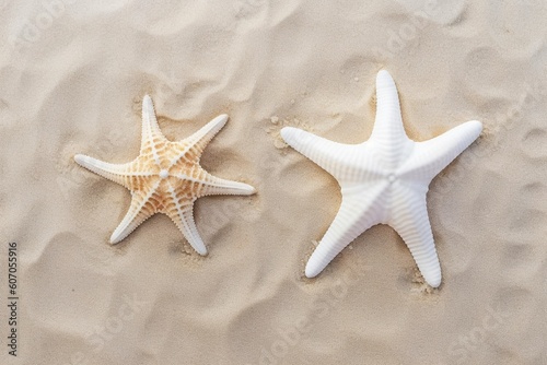 sea shells and starfish on the beach Generative AI