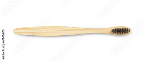 wooden toothbrush isolated on a transparent background