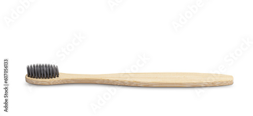 wooden toothbrush isolated on a transparent background photo
