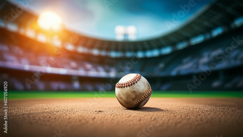 Baseball in the field. Generative AI
