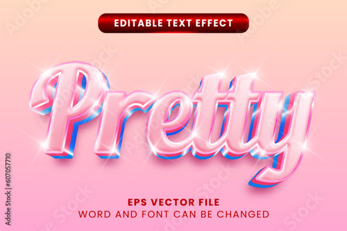 3d pastel pink dreamy pretty editable vector text effect