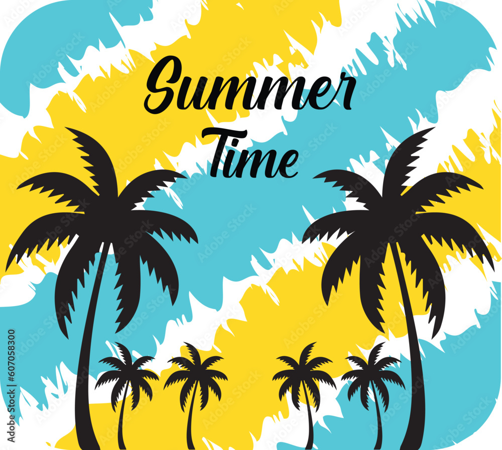 Summer Time T-shirt design vector