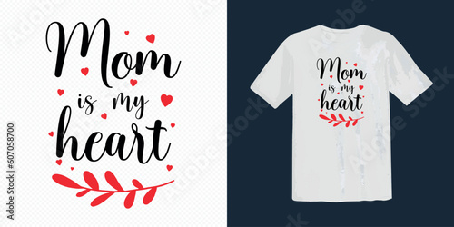 Mother's day mom t shirt design, heart, colourful