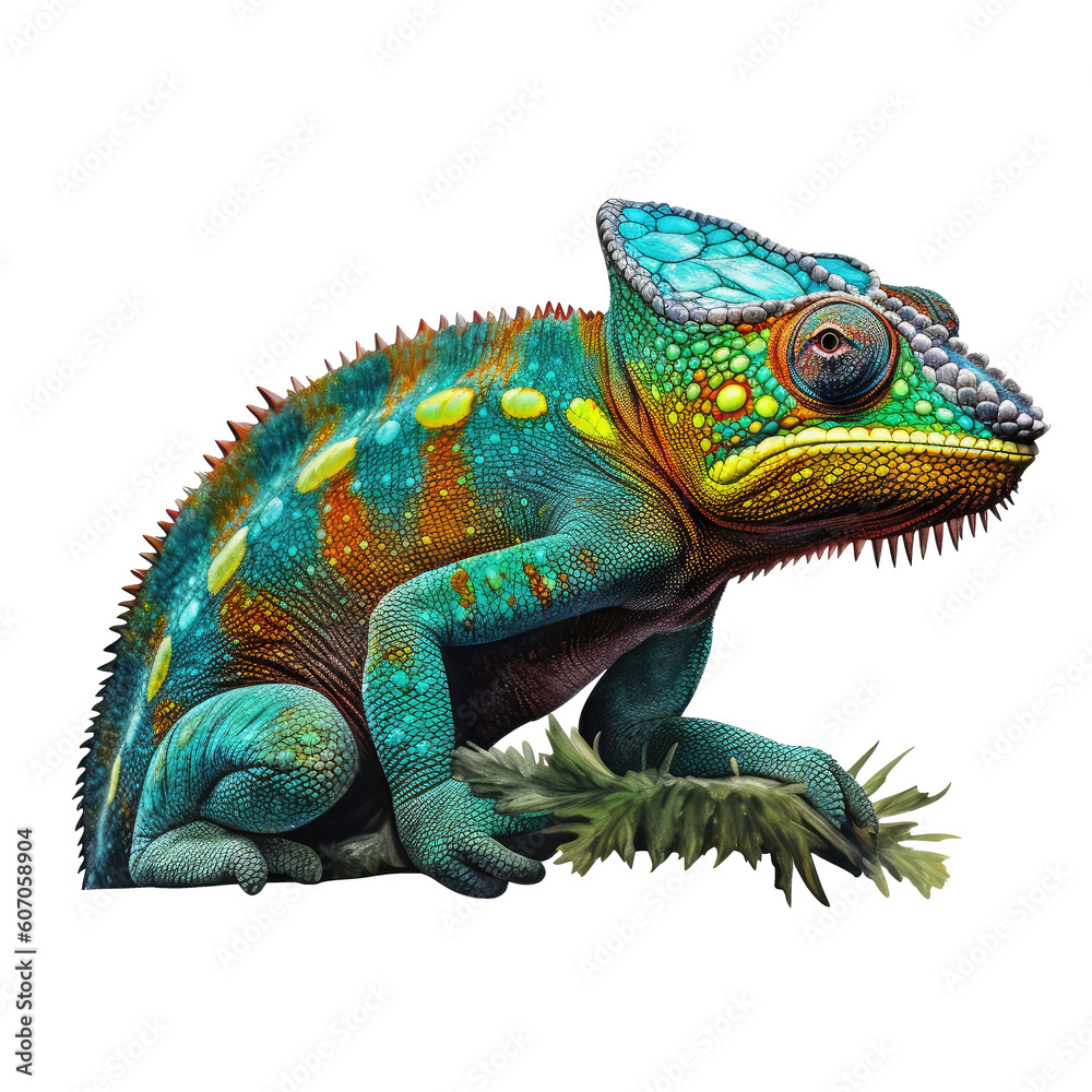 chameleon ful body isolated on white