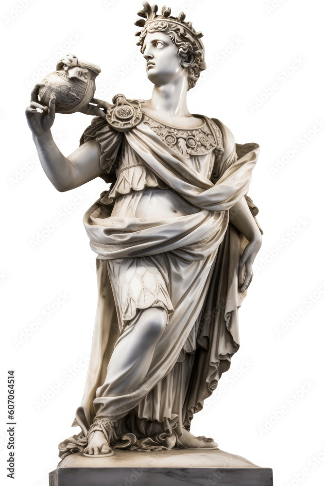 antique Apollo Belvedere statue on white background antique Apollo Belvedere statue on white background