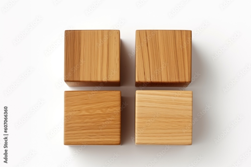 Empty wooden cube on table with blur bokeh background. Empty wooden cube on table with blur bokeh background.