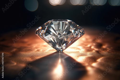 Radiant Brilliance  Exquisite Close-up of a Diamond Glistening in Stunning Light