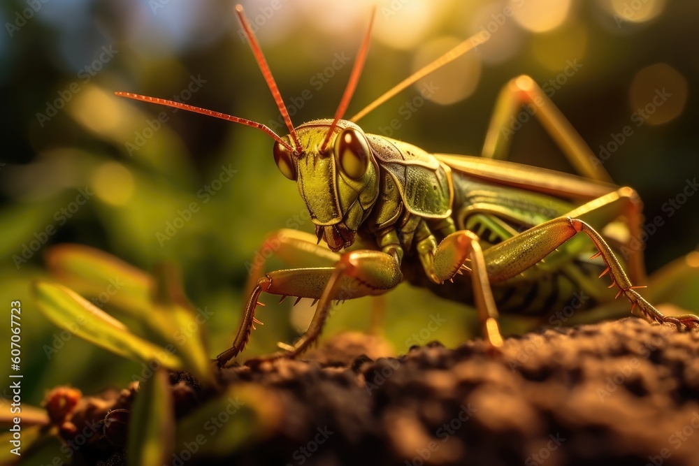 Intricate Patterns and Colors: Captivating Image of a Grasshopper in its Habitat Intricate Patterns and Colors: Captivating Image of a Grasshopper in its Habitat