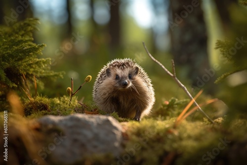 Forest Explorer: Adorable Hedgehog Roaming in its Natural Habitat