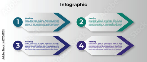 Infographic design template. The business process with 4 steps. Vector thin line elements for presentation of modern infographic template with four steps design, modern infographic