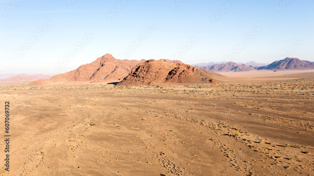 A helicopter view of Sossusvlei desert