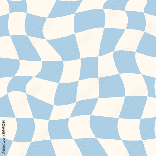 Checkerboard background. Geometric pastel square texture in vintage y2k style. Gingham vector wallpaper for print templates or textiles.